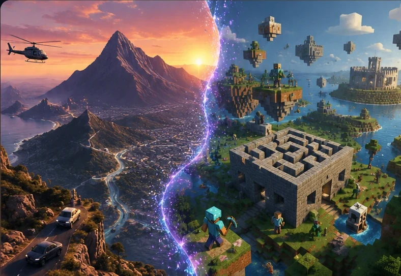 Aperçu des serveurs interactifs FiveM Mont Chiliad et Minecraft TNT au Fort Boyard de LiveSea Agency.